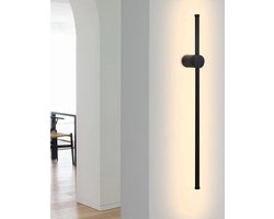 NETTLIFE Wandlamp Binnen LED - zwart - Warm wit Licht 3000K - draaibare - lange Ganglamp 60CM - modern Trappenhuislamp - voor Slaapkamer | Woonkamer | Hal | Studeerkamer | Keuken