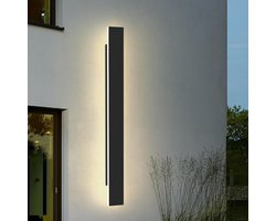 NETTLIFE Wandlamp LED buitenwandlamp - Zwart - 100CM - Metaal en Acryl - IP65 Waterdicht - 4000K neutraal wit - 26W - lange villa buitenlamp - voor huismuur tuinen terras