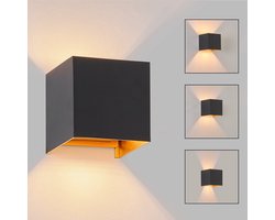 NETTLIFE Wandlamp LED - G9 - zwart goud - voor binnen en buiten - buitenwandlampen - 3000K warm wit - IP65 wandspot - voor huis | muur | trap | hal