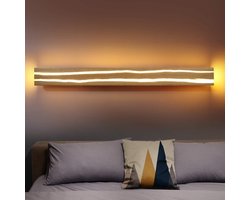 NETTLIFE Wandlamp LED - Hout - 100CM - Binnen Wandverlichting - 3000K Warm wit Licht - Modern Hallamp - Indirecte Woonkamerlamp - 16W Bedlamp - voor Hal | Trappenhuis | Slaapkamer