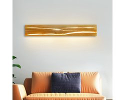 NETTLIFE Wandlamp LED - Hout - 50CM - Binnen Wandverlichting - 3000K Warm wit Licht - Modern Hallamp - Indirecte Woonkamerlamp - 8W Bedlamp - voor Hal | Trappenhuis | Slaapkamer