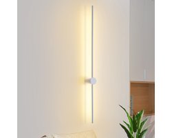 NETTLIFE Wandlamp LED - wit - Warm wit Licht 3000K - draaibare - lange Ganglamp 100CM - modern Trappenhuislamp - voor Slaapkamer | Woonkamer | Hal | Studeerkamer | Keuken