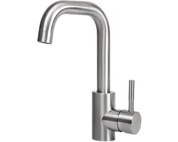 NETTLIFE Wastafelkraan - kraan Badkamer - Waterbesparend - RVS - warm en koud water - Hoge uitloop - wastafel kraan - voor badkamer | toilet | keuken | gootsteen - chroom