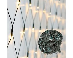 Netverlichting - Netverlichting - Kerstverlichting - Lichtnetten - Lichtgordijn - Tuinverlichting - Boomverlichting - 160 LED - 200x100 cm - Warm Wit met Groen Snoer