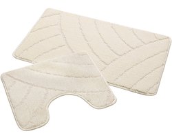Nevada Badmat Laagpolig Badkamer Set 2-Delig Creme Wit- 40x50 CM & 50x80 CM