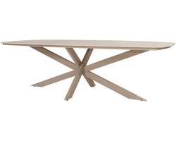 Nevada low dining tuintafel 250x105xH69 cm deens ovaal keramiek latte 4 Seasons Outdoor