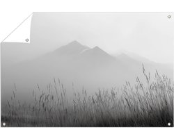 Nevelige bergketen - Buiten - Tuinposter - 105x70 cm