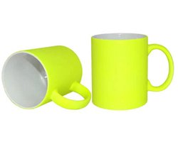 Nevolis® 330ml (11oz) Mok Fluo Mat Geel – Opvallende Beker voor Koffie & Thee – Perfect Cadeau
