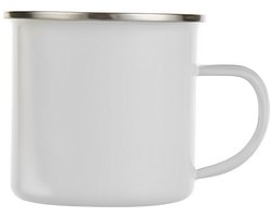Nevolis® 360ml (12oz) Emaille Mok Wit – Lichtgewicht Retro Beker – Ideaal voor Koffie, Thee & Camping