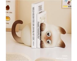 Nevolis Creative Cat Bookends Decorative Resin Animal Statue Bookholder Stopper for Home Desk Living Room Decor .