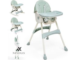 Nevolis Kinderstoel voor baby's - afneembaar dienblad verstelbaar inklapbaar babystoel met ligfunctie combikinderstoel eetkamerstoel vanaf 6 maanden - groen .