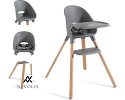 Nevolis Twistshake Ultra Lichtgewicht Peuter Kinderstoel - Gemakkelijk Schoon Afneembaar Dienblad - 5 Punts Harnas - Grijs - Geschikt van 6 Maanden tot 15 kg .