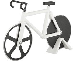 New Age Devi - 2 stuks Pizzasnijder Fiets - Wit - Pizza Snijder - Pizza Fiets - Pizzames - Pizza Accessoires