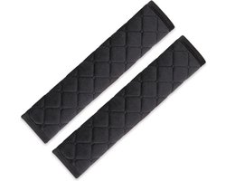 New Age Devi - Bescherm jezelf in de auto - 2 stuks schouderhoezen - Kussen voor de autogordel - Universele cover - zwart - schoudervullingen - veiligheidsgordelkussen