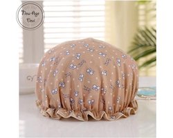 New Age Devi - Dikke 1 Stuks Douche muts - Shower Cap - Orange Bow - Oranje - Waterdicht - BadMuts - Dubbele Laag - Haar Cover - Haar Bedekking - Vrouwen DoucheCap - Badkamer Accesoire