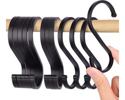 New Age Devi - S-Haak Symmetrisch Groot Zwart Set - Dé perfecte hangers voor jouw kapstok, keuken, garage en kantoor!