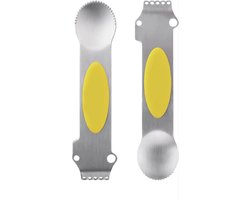 New Age Devi - Spiraal- en juliennesnijder - Dunschilmesjes en -snijder - RVS Citrusrasp en -mes - Keukengadgets en -accessoires voor het schillen en raspen van fruit citroenen en limoenen - Ideaal voor in de bar