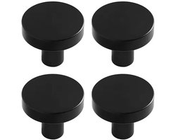 New Age Devi - Upgrade je meubels met deze 6-delige set: meubel-, kast-, deur- en ladeknoppen van 30 mm, inclusief 2 soorten schroeven voor een perfecte pasvorm op jouw kast, kledingkast, lade of commode (zwart)