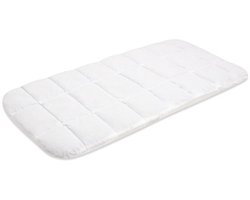 New Baby - Babymatras - Schuimmatras 75x35x3 cm wit polyurethaanschuim - Kinderwagenmatras - Boekweitlaag - Hypoallergeen - Ademend - Wasbaar