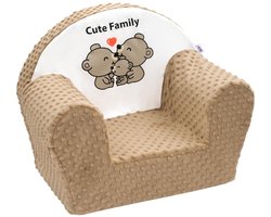 NEW BABY - Fauteuil - babyfauteuil bruin minky-stof one size - kinderstuhl - peuterstoel - kinderfauteuil - stoel - zitting