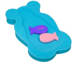 New Baby - Foam Bath Mat - BASIC bear - Blauw - 58 cm - Ergonomisch - Veilig - Zacht - Schuimachtig - Baby badaccessoires - Badsteun - Badmat