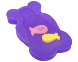 New Baby - Foam Bath Mat - BASIC Bear - Paars - Comfortabel & Veilig - Inclusief Speelgoed Visjes - Badaccessoire voor Baby's - Badmat Foampad - Baby Essentials