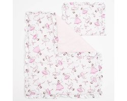 New Baby - Kinder Deken en Kussen Set - Schattige Ballerina's - Roze Kleuren - Comfortabele Deken en Kussen - Baby Essentials - Kindermode - Stroller Set - Plush Kussen - Droomachtige Slaapkamer