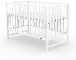 New Baby - Kinderbedje - BASIC - Wit - Stevige constructie - Comfortabel matras - Geschikt voor peuters - Babybed - Kindermeubel - Baby meubels - Klassiek babybed
