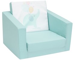New Baby - Kindermeubels - Kinderfauteuil - Olifant - Lichtblauw - Ballonnen - Relaxstoel - Kinderstoelen - Speelstoel - Zachte fauteuil - Kindvriendelijk