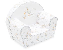 New Baby - Kinderstoeltje - Eendjespatroon - Zacht gewatteerd - Kindermeubelen - Speelgoedstoel - Comfortabele armleuningen - Speelse kleurkeuze