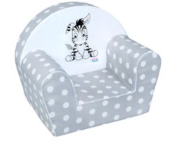 NEW BABY - Krukje - Kinderstoel grijs katoen one size met stippenprint - Babystoel - Peuterstoel - Kindermeubel - Zitmeubel - Speelstoel