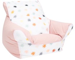 NEW BABY - Zitzak - kinderstoel roze met katoenen hoes en polystyreen balletjes - zitzakken - kindermeubels - speelstoel - babystoel - stoel