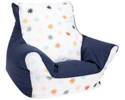 New Baby - Zitzakstoel - Sterpatronen - Blauw - Meubel voor kinderen - Comfortabele zitervaring - Kinderstoel - Zitzak - Speelgoedstoel - Relaxstoel - Zitzakken