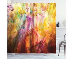 New Bed, Abstract Kunstzinnig Regenboog Kleuren Douchegordijn Badkamer Decor Set met Haakjes, 180 cm B 200 cm L