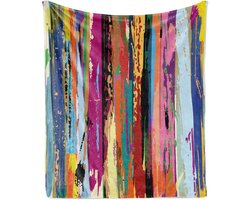 New Bed Abstract Levendig regenboog ontwerp Zachte Flanellen Fleece Deken, 175 cm x 125 cm
