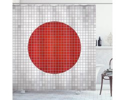 New Bed, Abstract Ovale vorm in mozaïekstijl Douchegordijn Badkamer Decor Set met Haakjes, 175 cm B 180 cm L