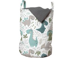 New Bed, Blije Dinosaurussen Opbergmand kinderkamer met Deksel, Speelgoedmand kinderen - Speelgoedkist- Wasmand dinosaurus voor Kinderen - Wasbox - 33 x 48 cm
