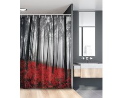 New Bed, Bos Mistig Woud, Douchegordijn Badkamer Decor Set met Haakjes, 120 cm B 180 cm L