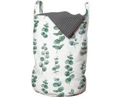 New Bed, Eucalyptus Bladeren Opbergmand kinderkamer met Handvatten en Koordsluiting, Speelgoedmand kinderen - Speelgoedkist- Wasmand Kinderkamer - Wasbox - 33 x 48 cm