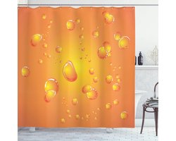 New Bed, Gebrand Oranje Frisse Levendige Bellen Douchegordijn Badkamer Decor Set met Haakjes, 175 cm B 213 cm L