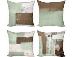 New Bed Grunge Abstracte en Moderne Stijl Borstelstreken Kussenhoes met sierkussen, 4-pack, modern accent, dubbelzijdig digitaal bedrukt, 50 cm x 50 cm