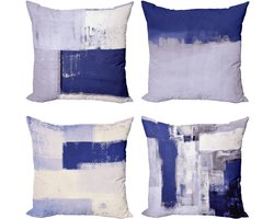 New Bed Grunge Abstracte en Moderne Stijl Borstelstreken Kussenhoes met sierkussen, 4-pack, modern accent, dubbelzijdig digitaal bedrukt, 50 cm x 50 cm