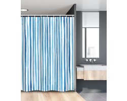 New Bed, Havenstreep Marine Cottage, Douchegordijn Badkamer Decor Set met Haakjes, 120 cm B 180 cm L