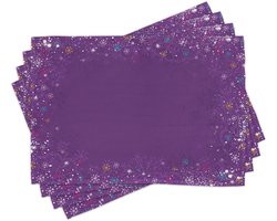 New Bed Kerstmis Decoratieve kleurrijke sneeuwvlokken Set van 4 Placemat voor Eettafel, Wasbare Stof met Antislip Achterkant