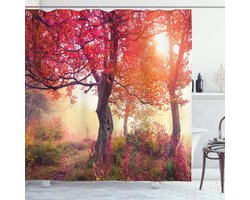 New Bed, Natuur Herfstbloemen in een park Douchegordijn Badkamer Decor Set met Haakjes, 180 cm B 200 cm L