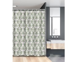 New Bed, Oriënt Damast Groen Paisley Douchegordijn Badkamer Decor Set met Haakjes, 120 cm B 180 cm L