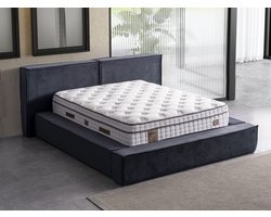New Bed Orthopedisch Matras 160x200 met 7-Zone Pocketvering en Memory Foam Rugondersteuning, Ergonomisch Ontwerp van Natuurlijke Viscose Linnen voor Moderne Slaapkamerinnovatie