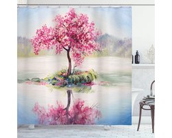 New Bed, Sakura Japanse Kersenboom Douchegordijn, Kunst Douchegordijn Met Boom, Badkamer Decor Set met Haakjes, 175 cm B 180 cm L