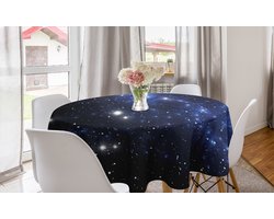 New Bed Sterrenbeeld Ruimte Sterren Nebula Ronde Tafelkleed, Cirkel Tafelkleed voor Eetkamer Keuken Decoratie, 150 cm Diameter