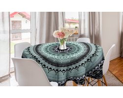 New Bed Tribal Vintage Mandala Cirkels Ronde Tafelkleed, Cirkel Tafelkleed voor Eetkamer Keuken Decoratie, 150 cm Diameter